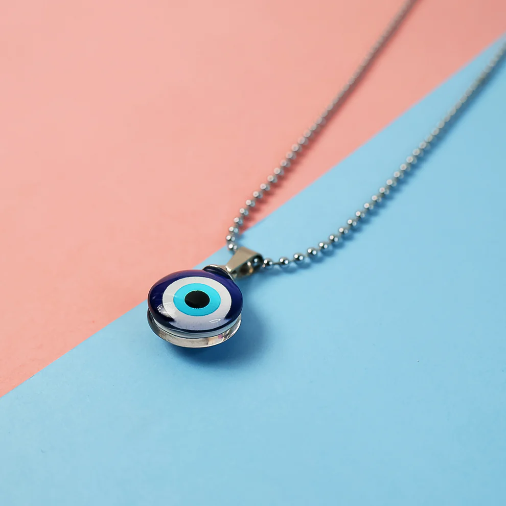 Evil Eye Charm Pendant with Metal Chain – Stylish Protection & Luck Amulet - Image 7