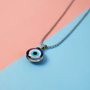 Evil Eye Charm Pendant with Metal Chain – Stylish Protection & Luck Amulet