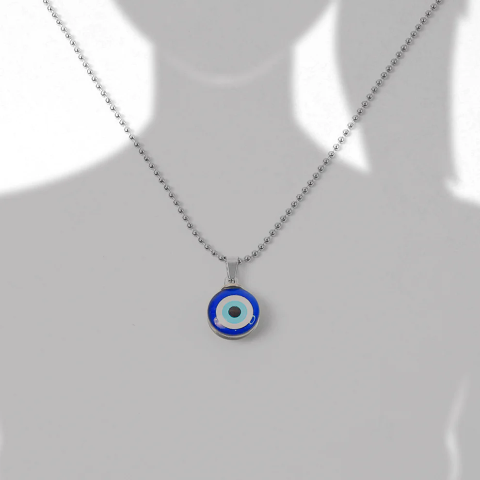 Evil Eye Charm Pendant with Metal Chain – Stylish Protection & Luck Amulet - Image 6