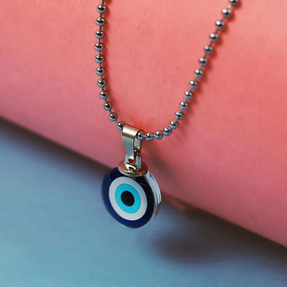 Evil Eye Charm Pendant with Metal Chain – Stylish Protection & Luck Amulet - Image 5