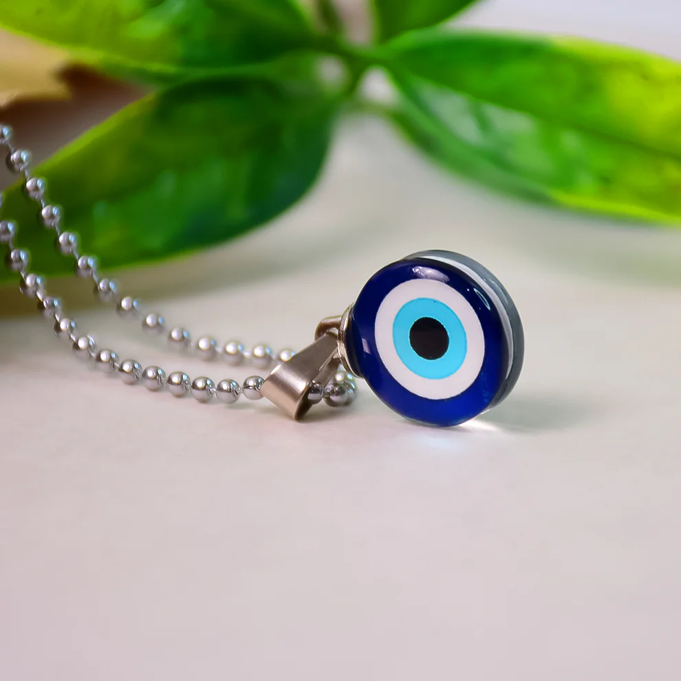 Evil Eye Charm Pendant with Metal Chain – Stylish Protection & Luck Amulet - Image 4