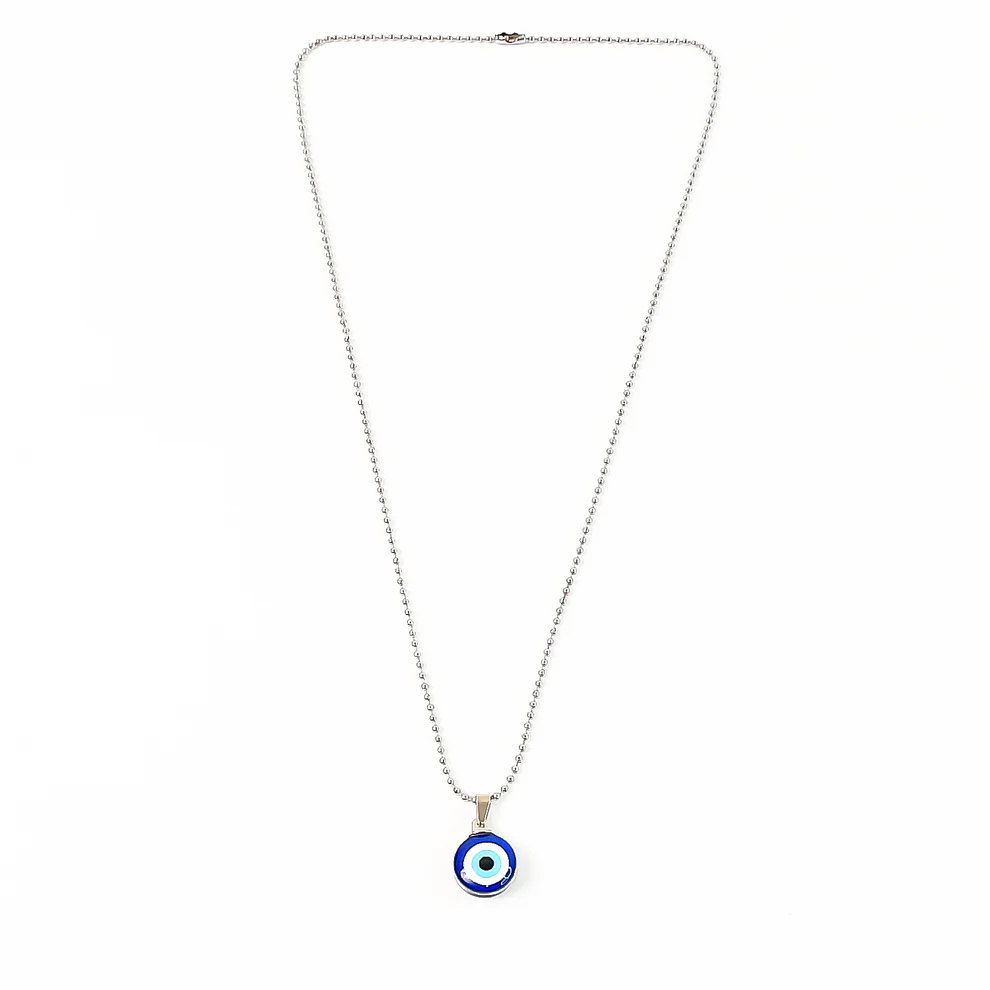 Evil Eye Charm Pendant with Metal Chain – Stylish Protection & Luck Amulet - Image 3