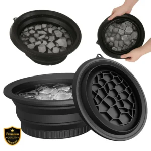 Multipurpose Silicone Ice Bucket Tray with Lid – Flexible BPA-Free Ice Cube Maker & Storage Container for Home, Parties & Drinks