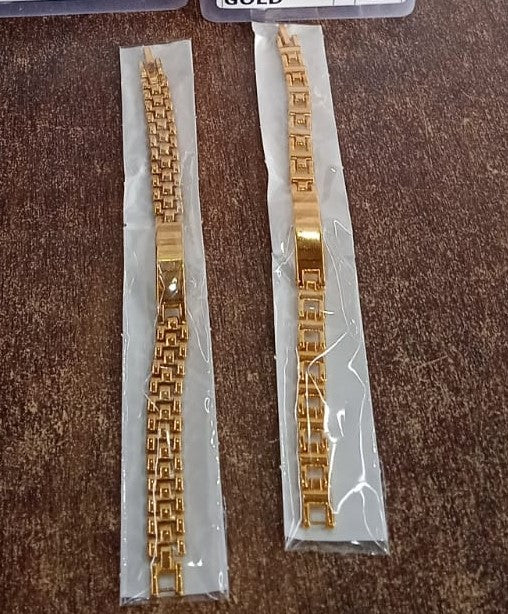 Customized Golden Bracelet for Men with Name Engraving | Raksha Bandhan Special Gift | Stylish Mix Design Chain Bracelet - Image 2