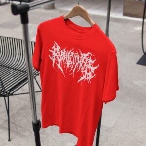 Men’s Red Oversized Graphic T-Shirt – Streetwear Abstract Print | Trendy Fashion India