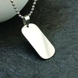 Men’s Stainless Steel Rectangle Pendant Necklace | Durable Stylish Chain Pendant for Men