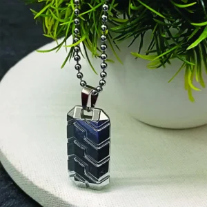 Minimal Geometric Chain Pendant Set for Men | Stylish Modern Necklace for Everyday Wear