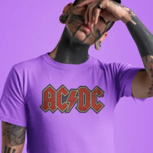 The Rare goat Purple AC/DC T-Shirt - Iconic Band Logo Graphic Tee