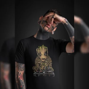 The Rare goat DJ Baby Groot T-Shirt - Guardians of the Galaxy Music Tee