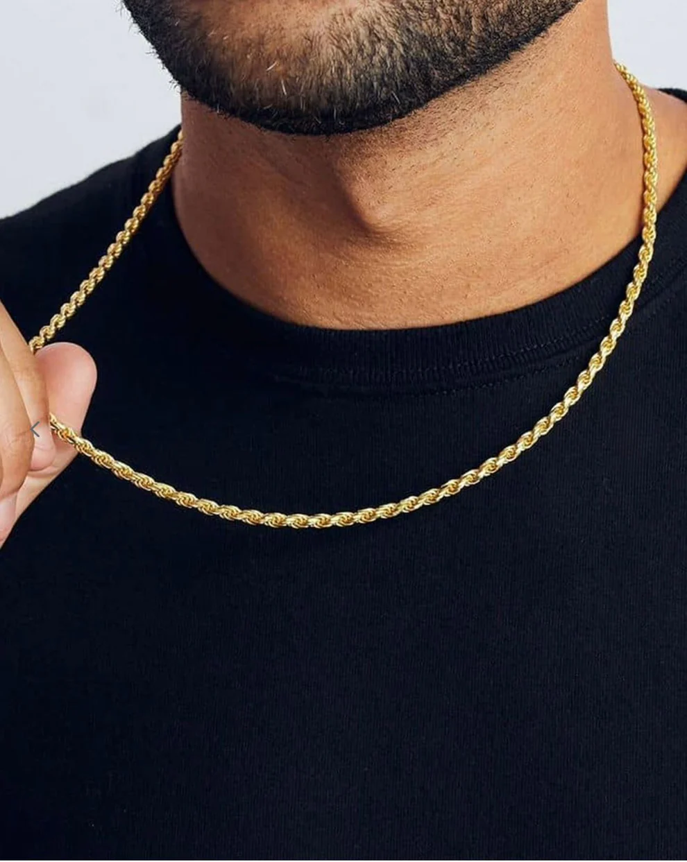 Gold Plated Brass Chain Necklace for Men & Women | Contemporary Stylish Golden Chain | Unisex Fashion Jewelry - Image 3