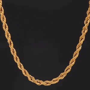 Gold Plated Brass Chain Necklace for Men & Women | Contemporary Stylish Golden Chain | Unisex Fashion Jewelry