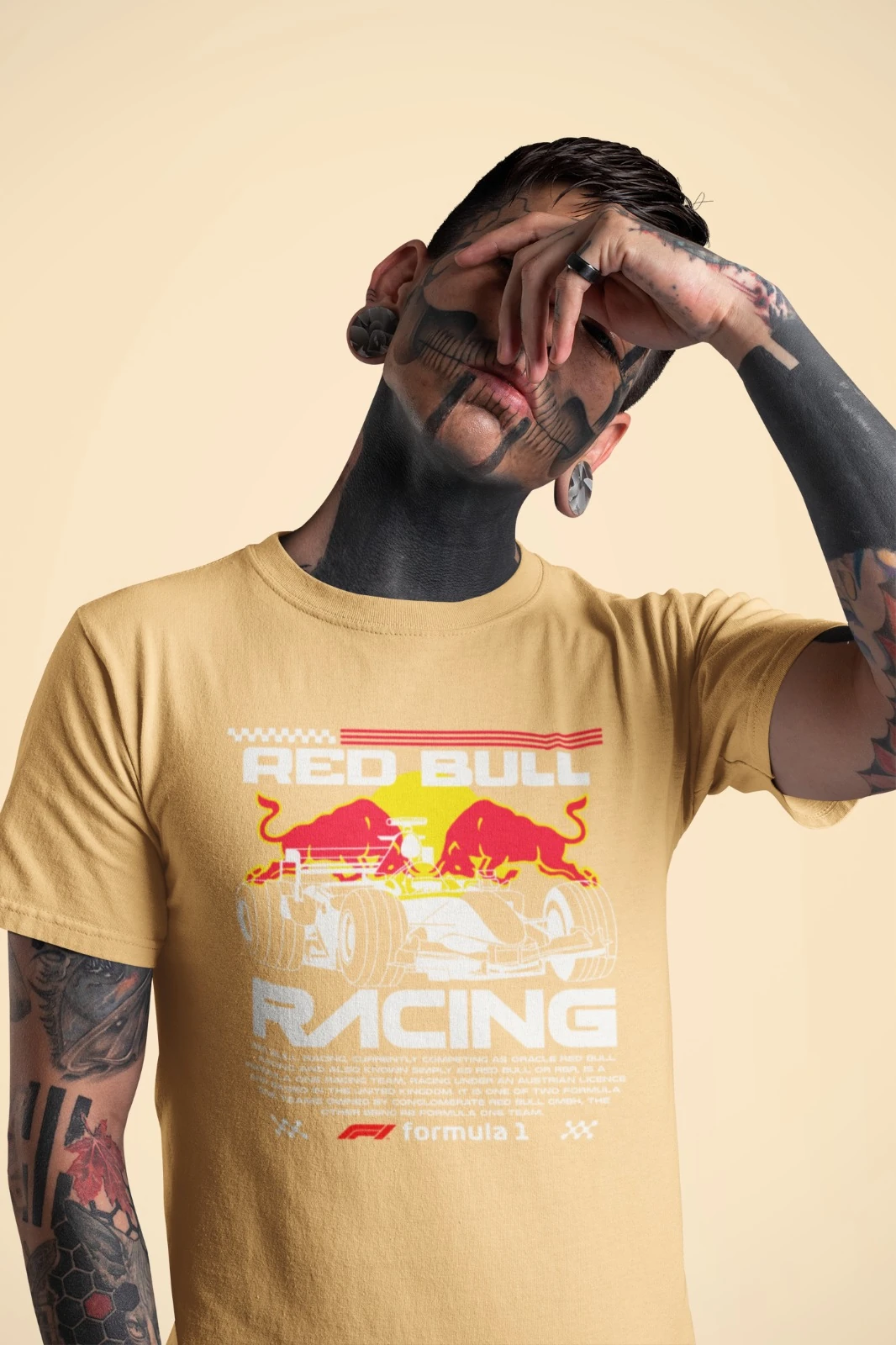 The Rare goat Red Bull Racing Formula 1 Beige T-Shirt | F1 Fan Graphic Tee