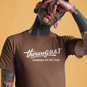 The Rare goat therareG.O.A.T Greatest Of All Time Brown T-Shirt | Casual Graphic Tee